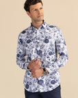 Navy floral casual shirt