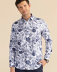 Navy floral casual shirt