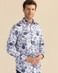 Navy floral casual shirt