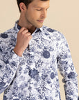 Navy floral casual shirt