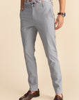 Grey Cotton Stretch Chinos