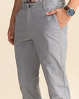 Grey Cotton Stretch Chinos