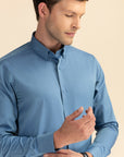 Teal Poplin Solid Shirt