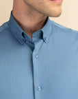 Teal Poplin Solid Shirt