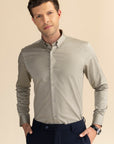 Beige Poplin Solid Shirt