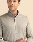 Beige Poplin Solid Shirt