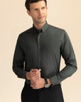 Green Poplin Solid Shirt