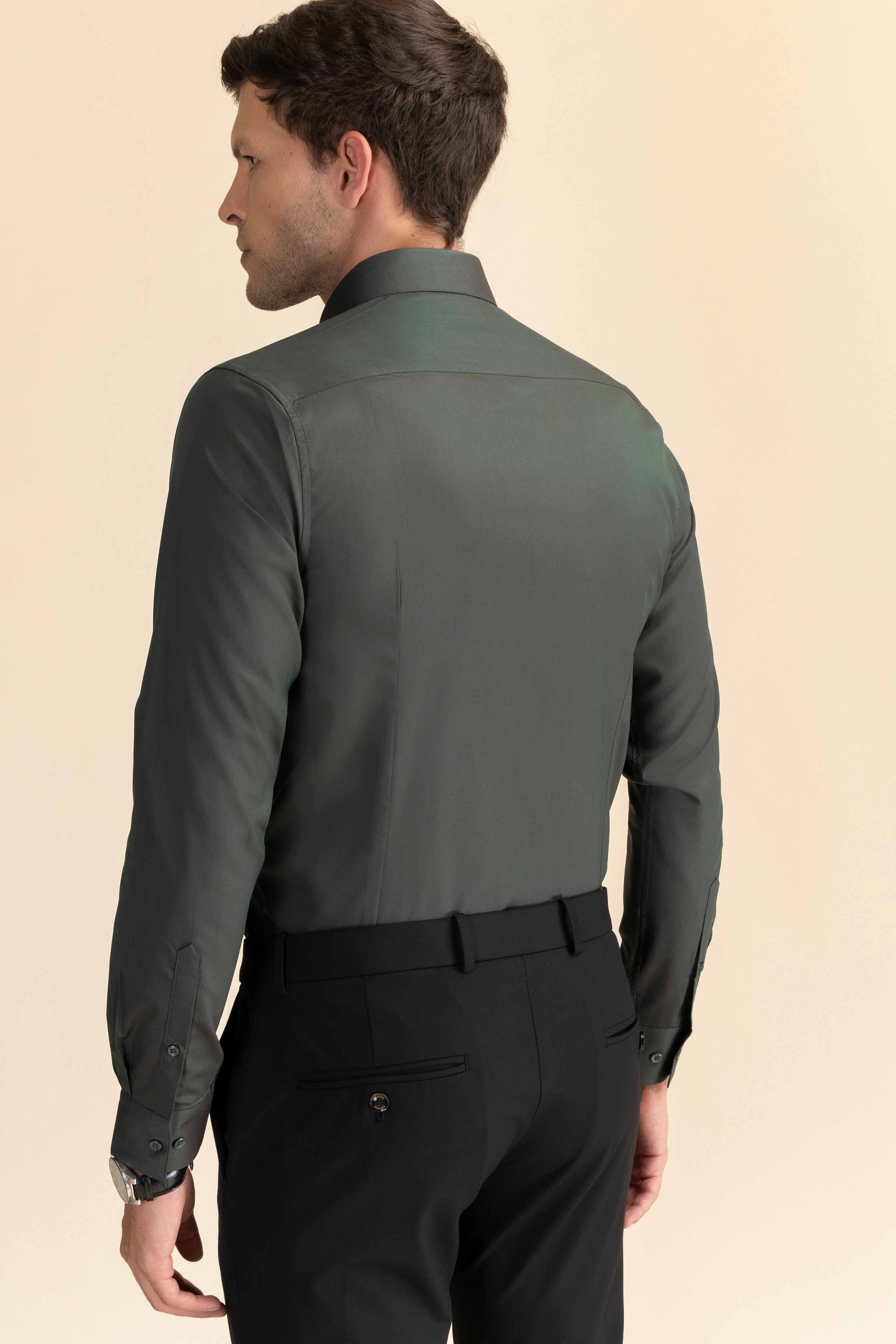 Green Poplin Solid Shirt