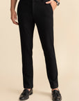 Black Lycra 4 Way Stretch Knit Trousers