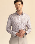 Brown abstract casual shirt EOSS