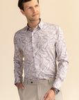 Brown abstract casual shirt EOSS