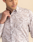 Brown abstract casual shirt EOSS