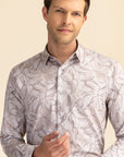 Brown abstract casual shirt EOSS