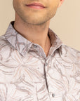 Brown abstract casual shirt EOSS