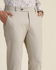 Beige Check Formal Trousers