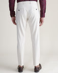 Cream Check Formal Trousers