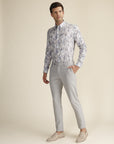 Light Grey Check Formal Trousers