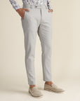 Light Grey Check Formal Trousers