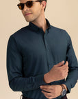 Dark Green Poplin Solid Shirt