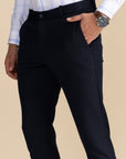 Navy Zipper Formal Trousers