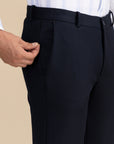 Navy Zipper Formal Trousers