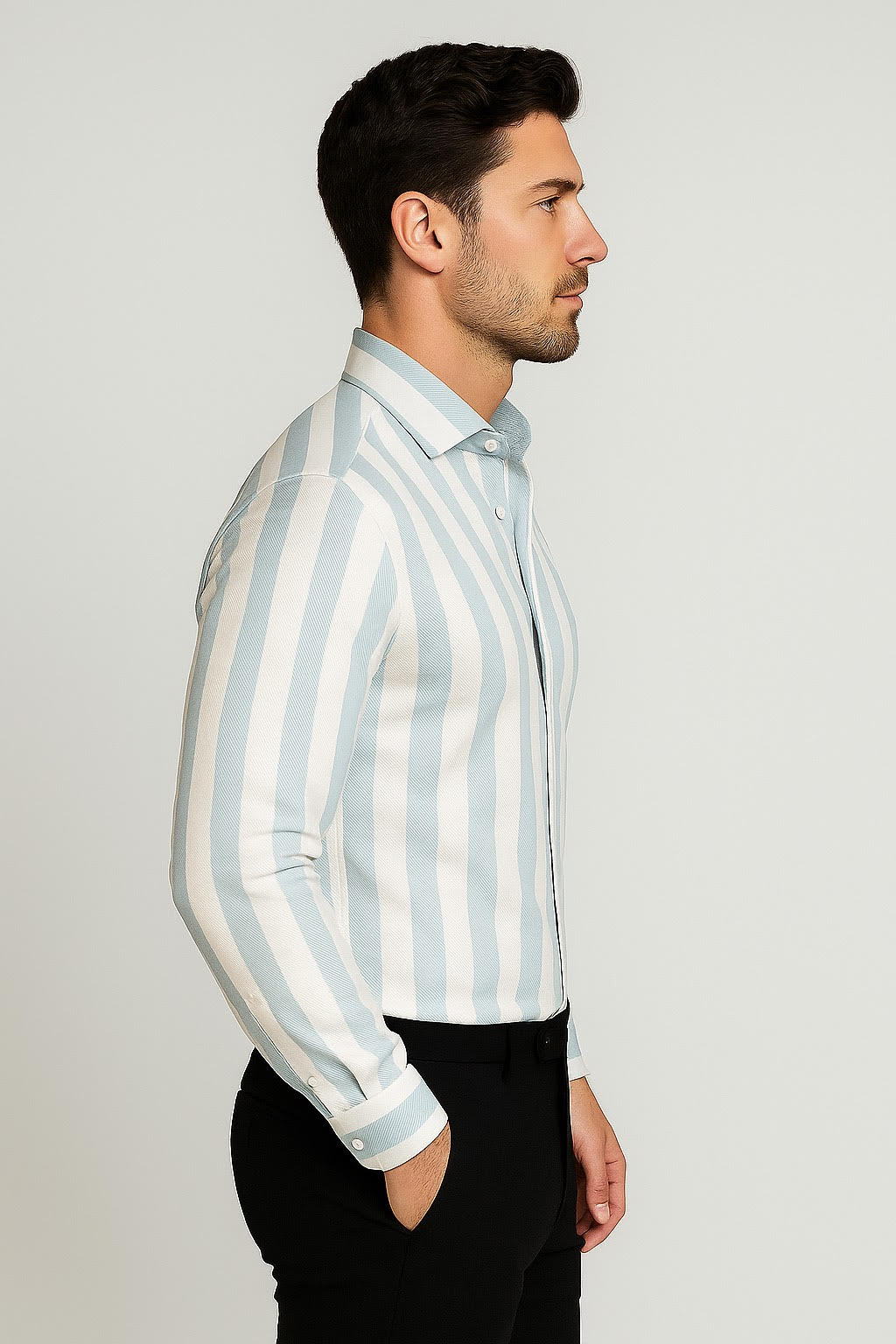 Blue Cutway Formal Shirt