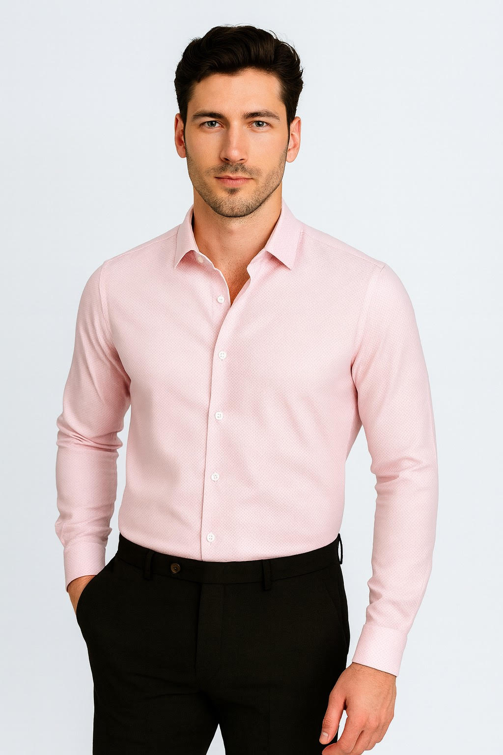 Pink Structured Formal Shirt